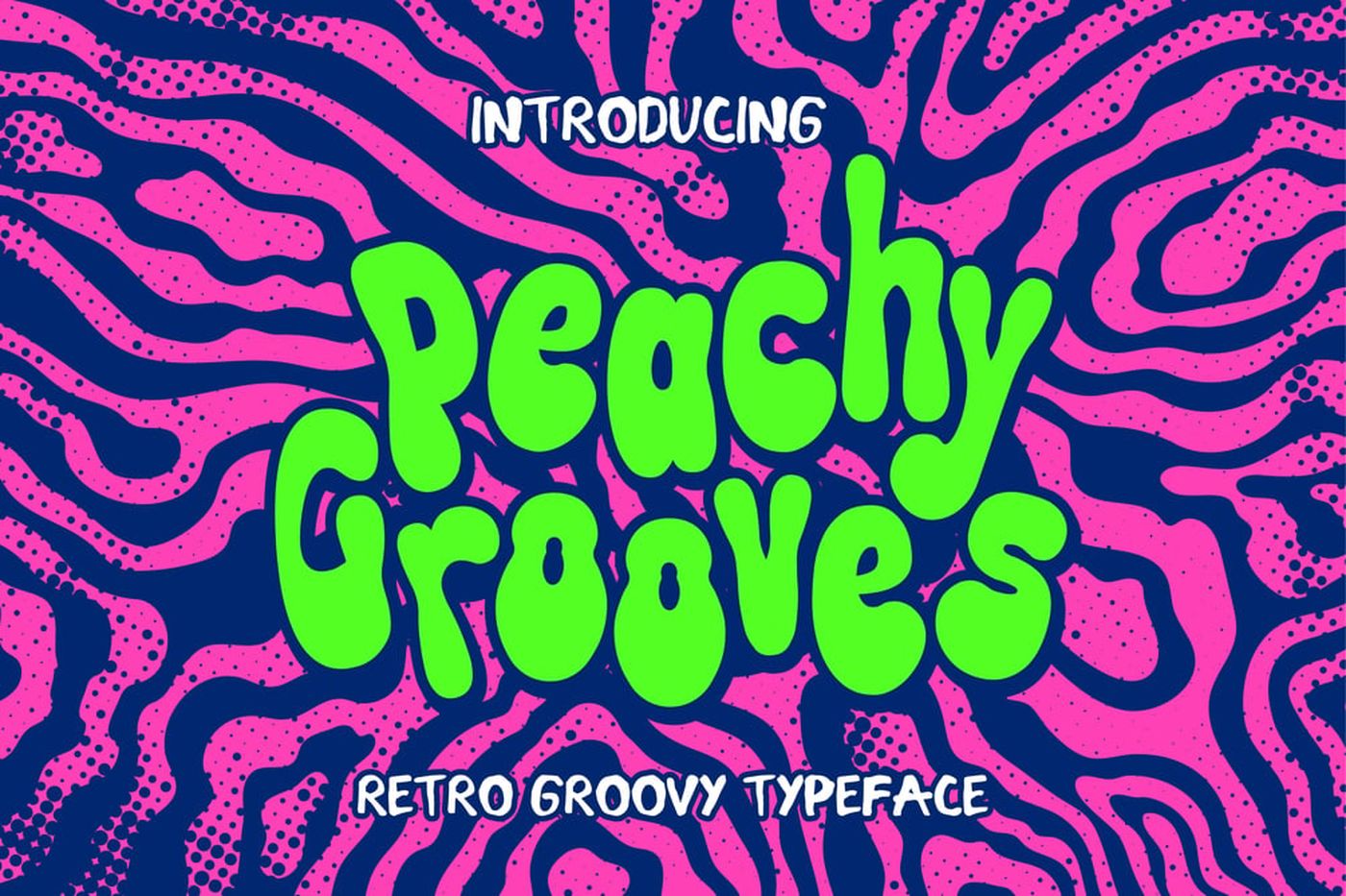 Peachy Grooves font specimen