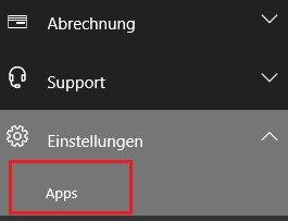 Verwaltung der Apps im Admin Center