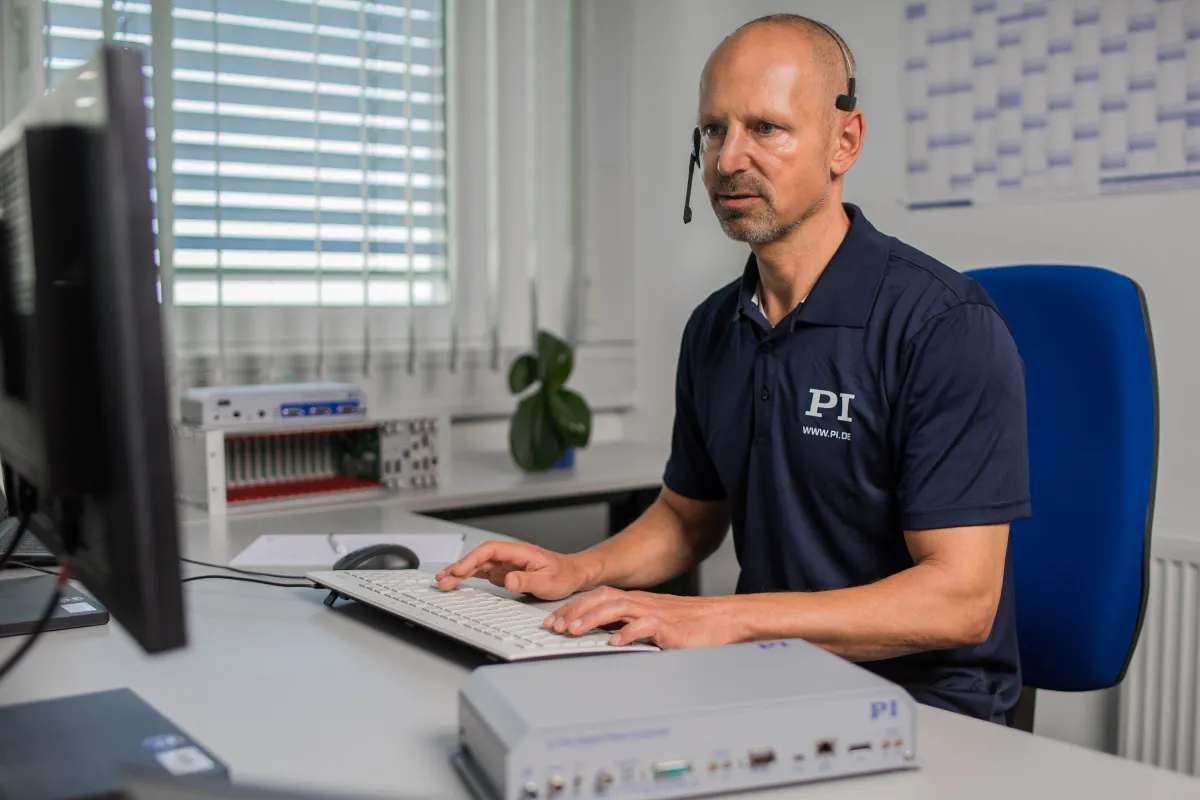 PI Group's service engineer providing remote support in real-time