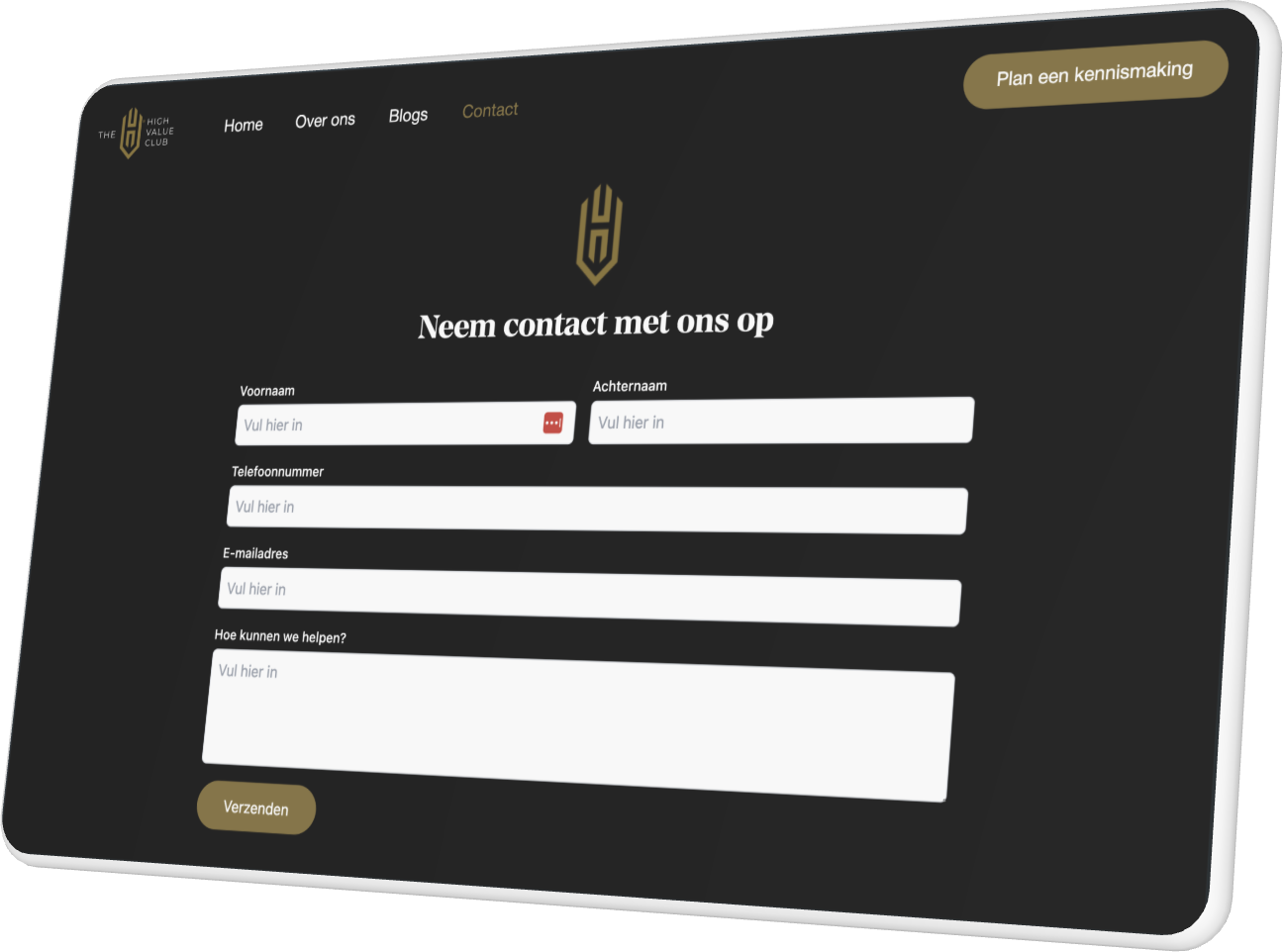 Maatwerk Storyblok website voor the High value club 1