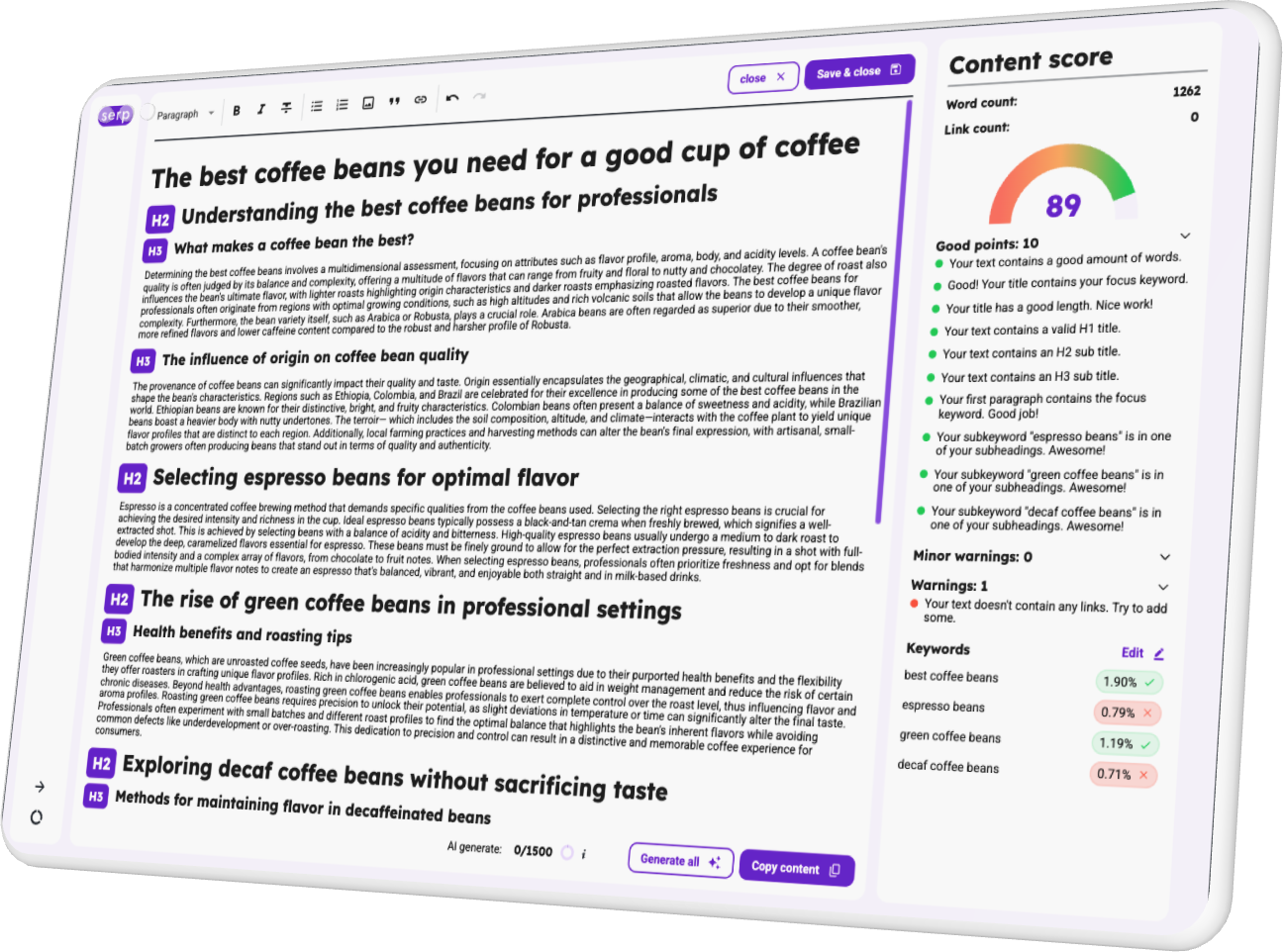SEO optimalisatie met Serpify
