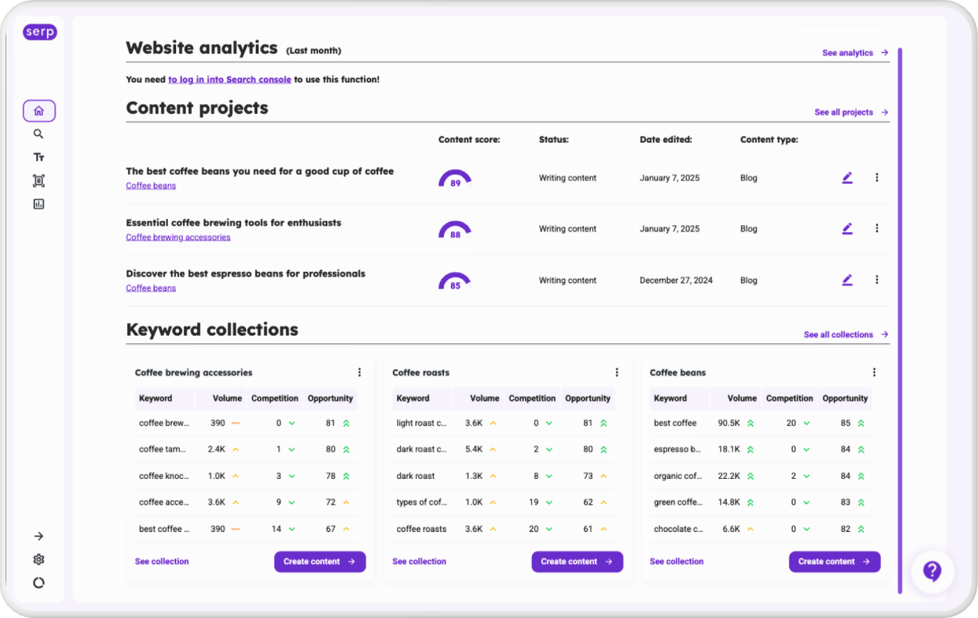 Ideale SEO tool - Serpify