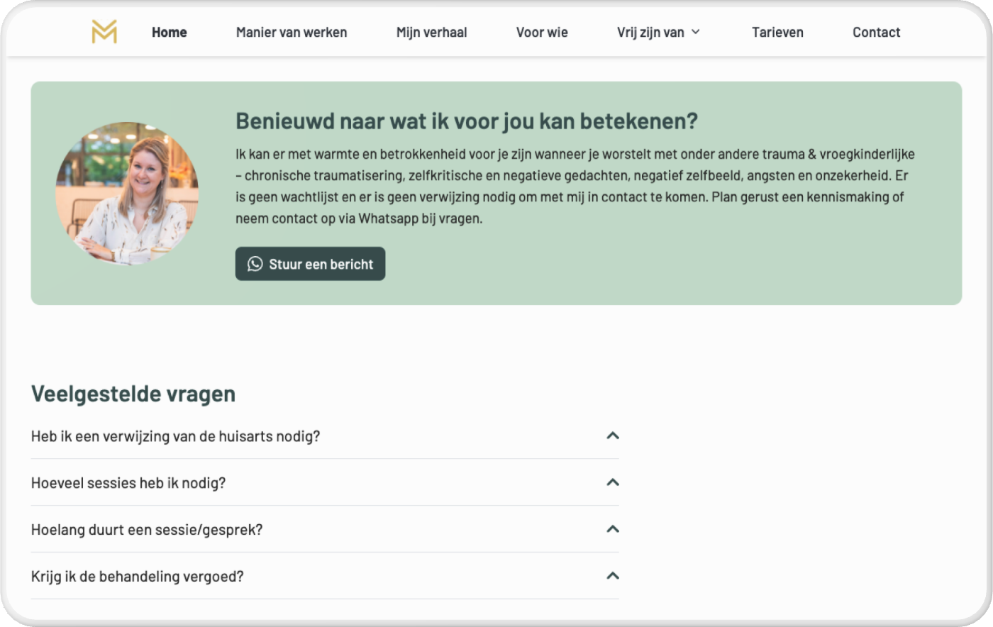 Mentale vrijheid contact en FAQ