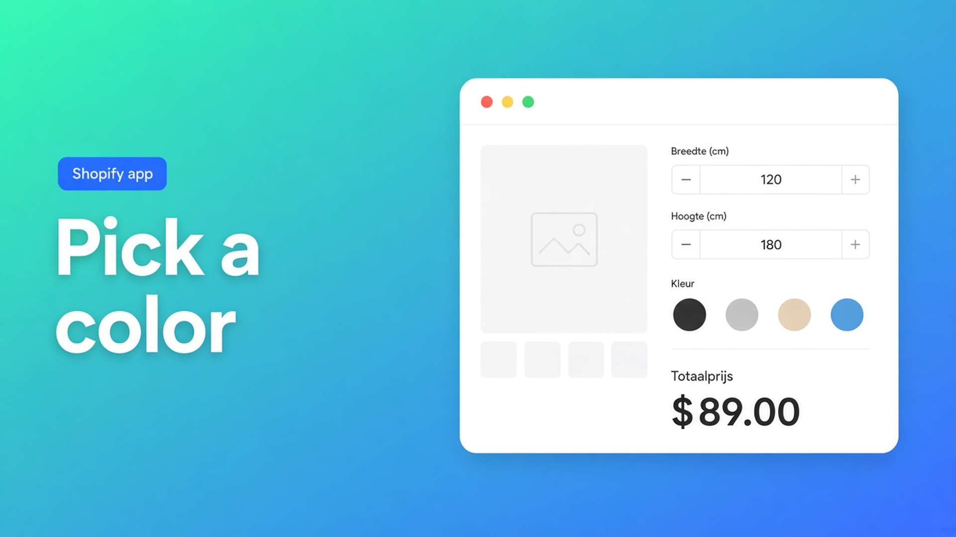 Shopify color picker product option: free hex is cosmetic only; Options mode adds a swatch and a float for the formula. No variant per tint.
