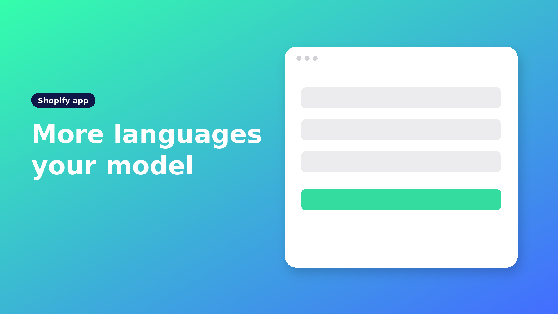 A free Shopify translation app with your own AI: connect an OpenAI-compatible key, unlimited languages and markets. App AI, schedules, and backups stay on paid plans.