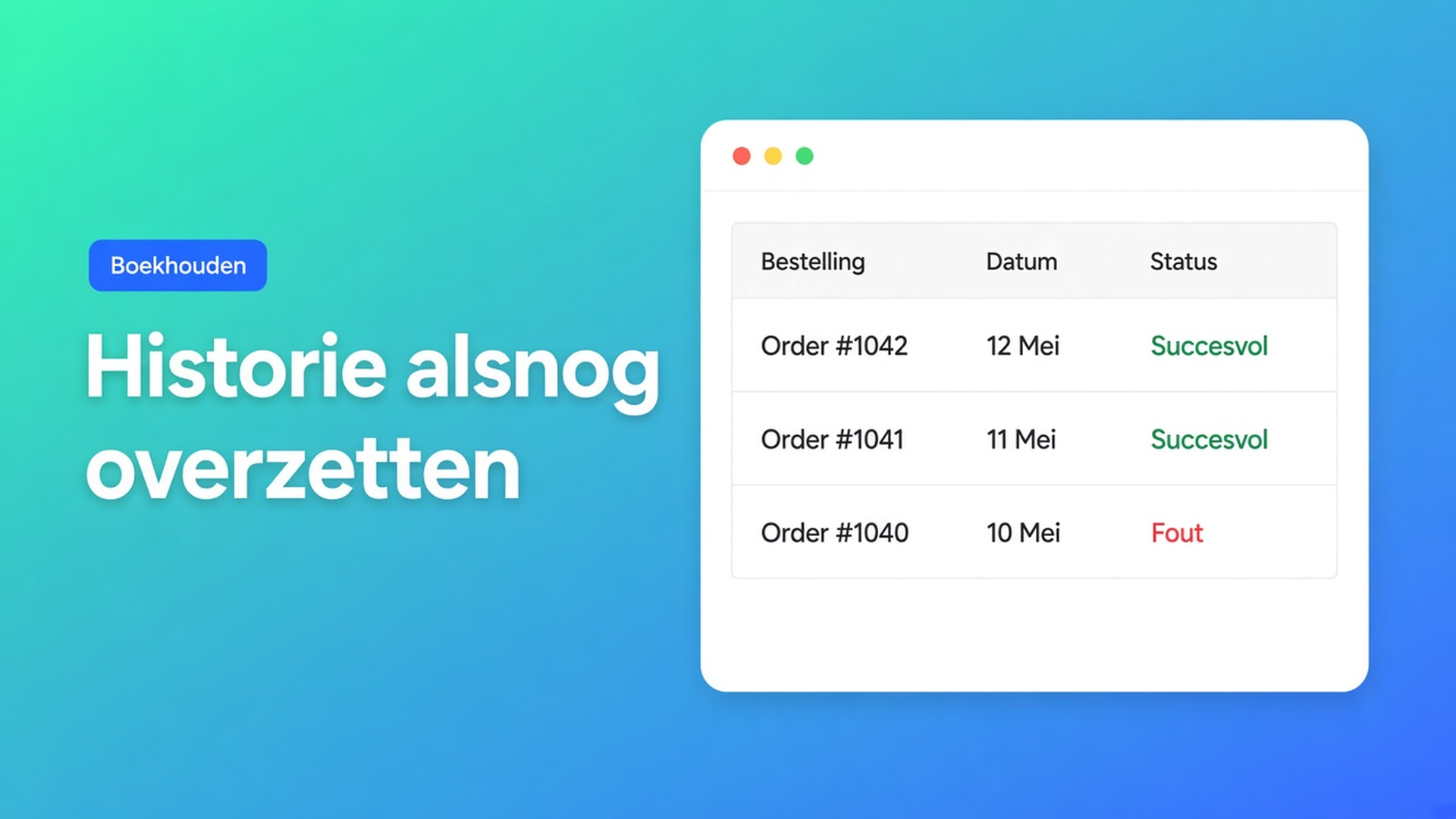 Historische Shopify orders e-Boekhouden: na livegang geen self-service-import. Zo vraag je support de periode aan, zonder dubbele mutaties.