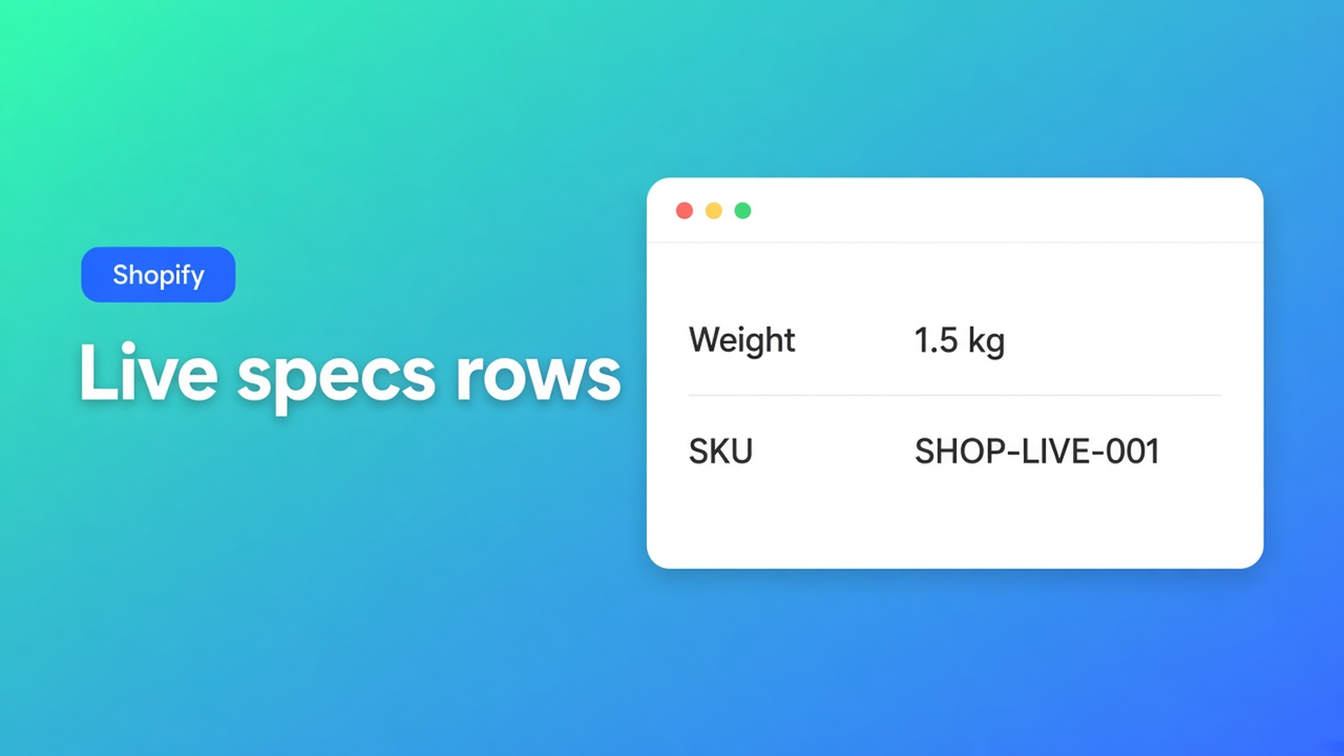 Shopify specs table product metafields: bind Shopify modules and metafields. Custom cells go stale. Specs need the theme block — no ATC auto-inject.