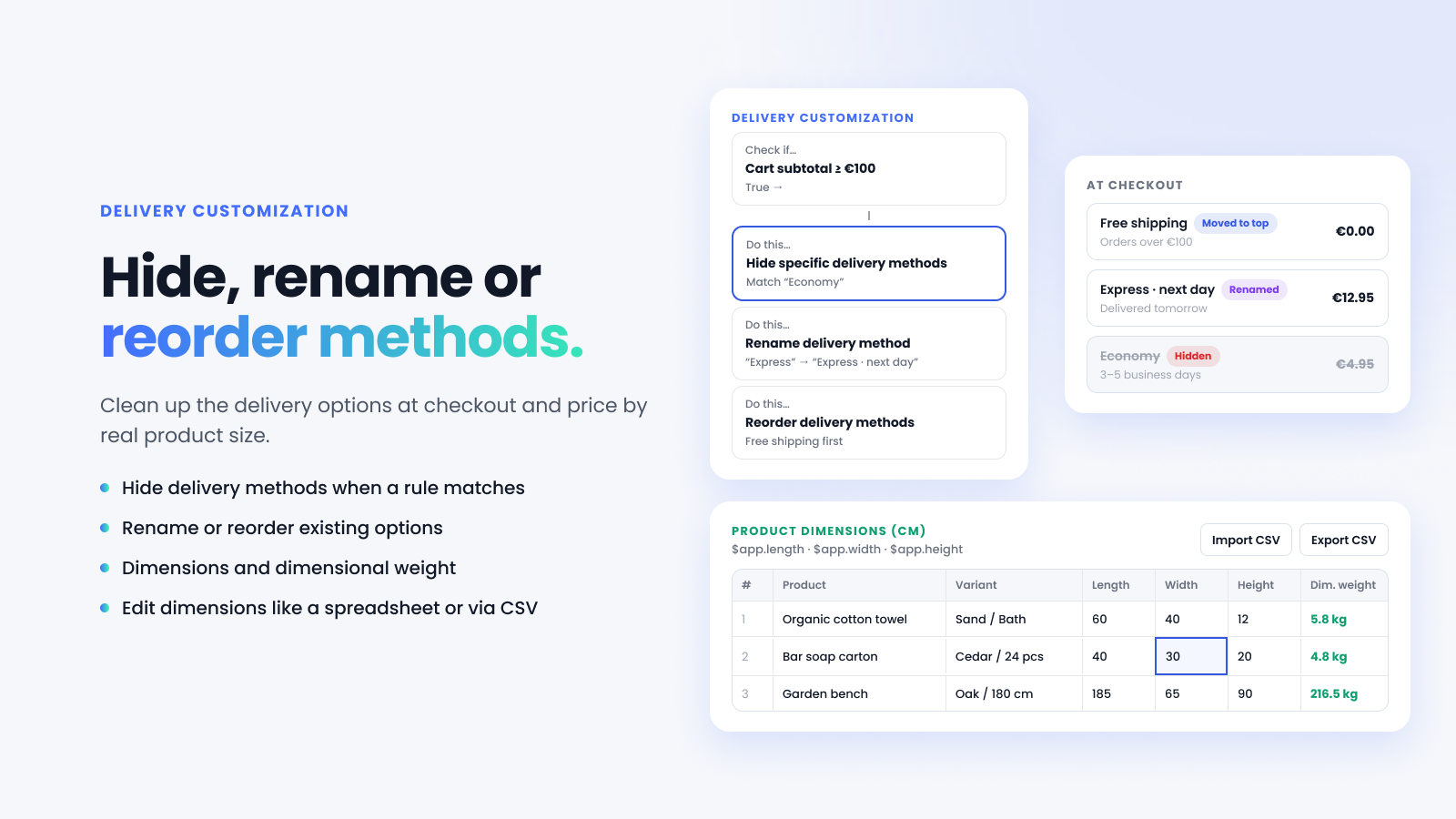 OO Shipping Rates en delivery