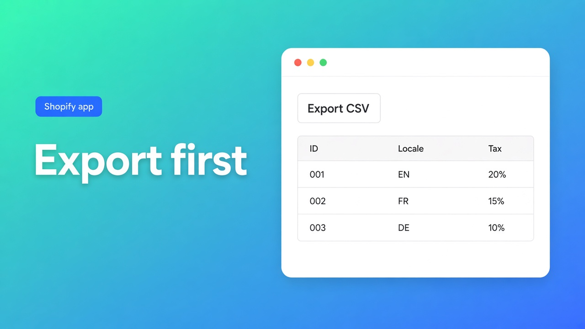 Shopify export customers before bulk edit: download the filtered set with Customer ID, then apply locale or tax exempt. Cap 50k; keep the tab open.