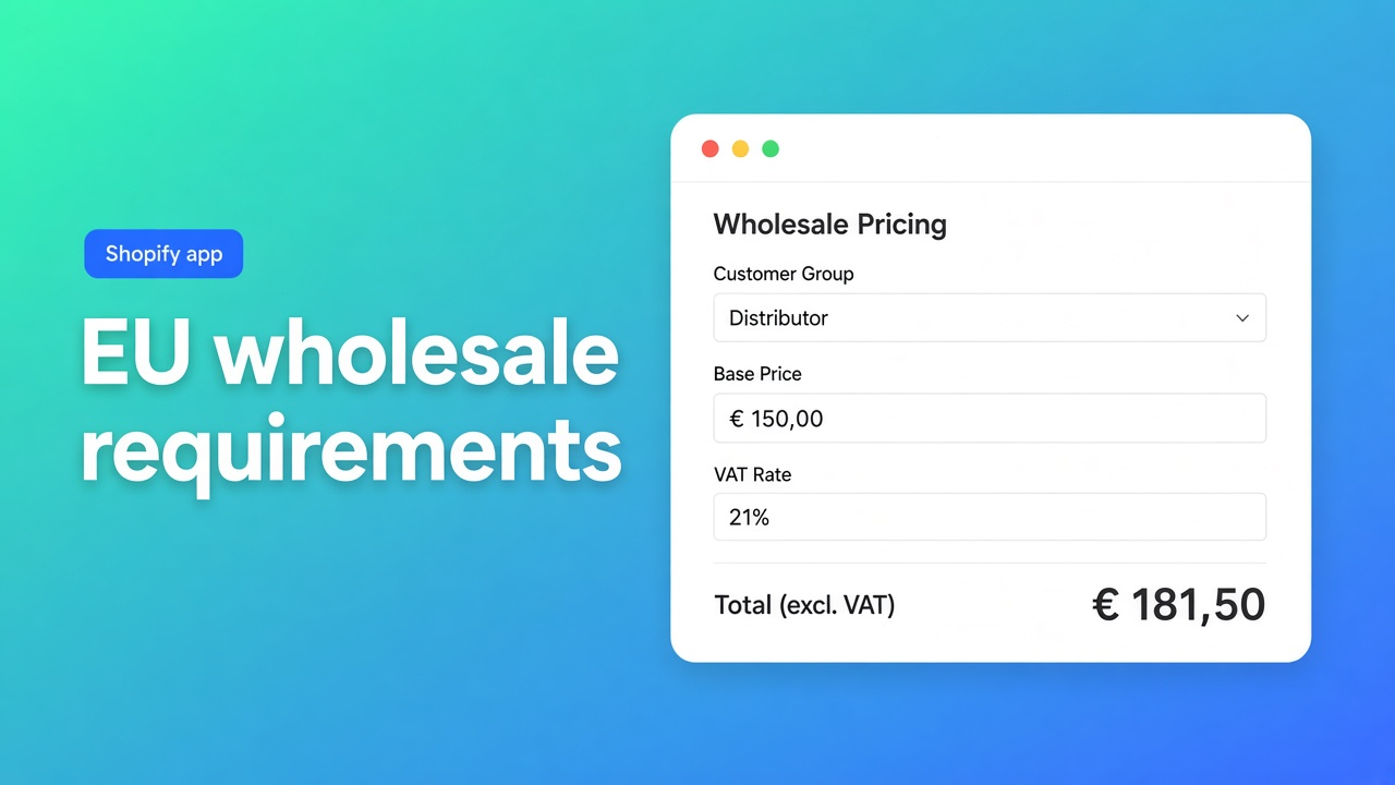 Group prices, signup approval, and VAT reverse charge: the requirements for an EU B2B use case, and when OO B2B & Wholesale matches.