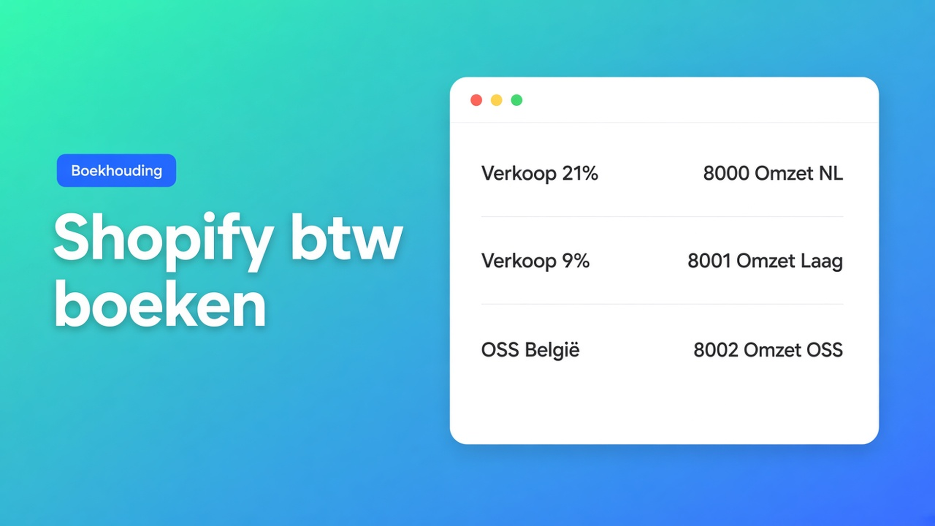 Shopify btw e-Boekhouden: tarieven en codes komen uit de shop. Verkeerde tax-instellingen worden keurig verkeerd geboekt.