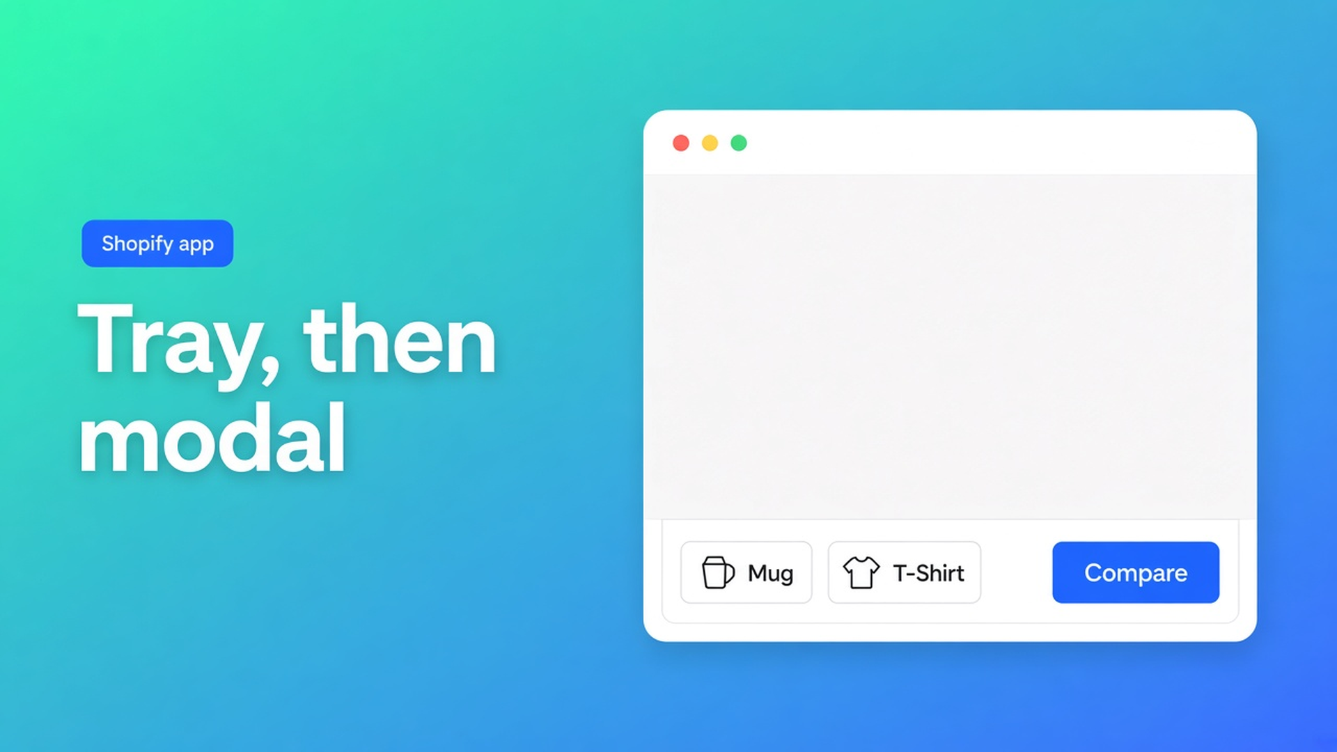Shopify product compare tray and modal: shoppers pin SKUs in a tray, then open a live-row overlay. The app embed is the runtime, not an optional extra.