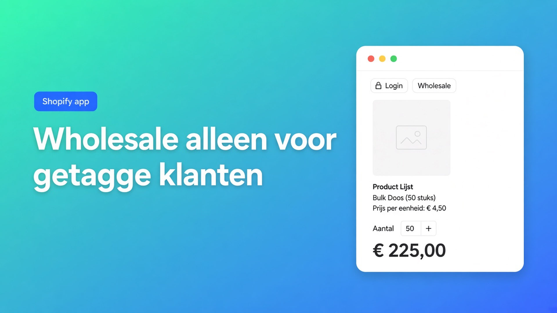Shopify B2B productzichtbaarheid: bulkformulier en collectie alleen voor ingelogde, getagde wholesaleklanten. Eén klant, één form.