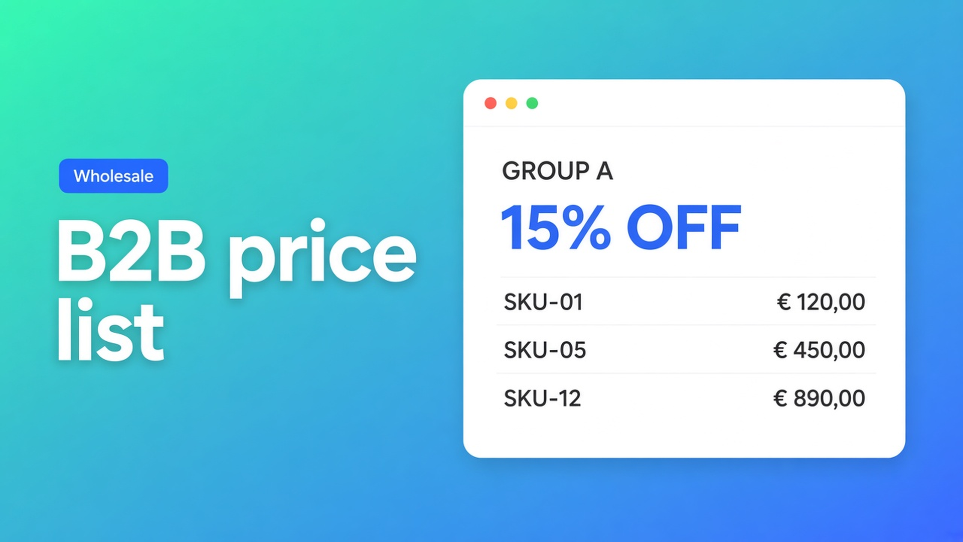Shopify B2B pricing import: turn a sheet into one bulk-form rule per group — percentage or contract prices — without changing the retail page.
