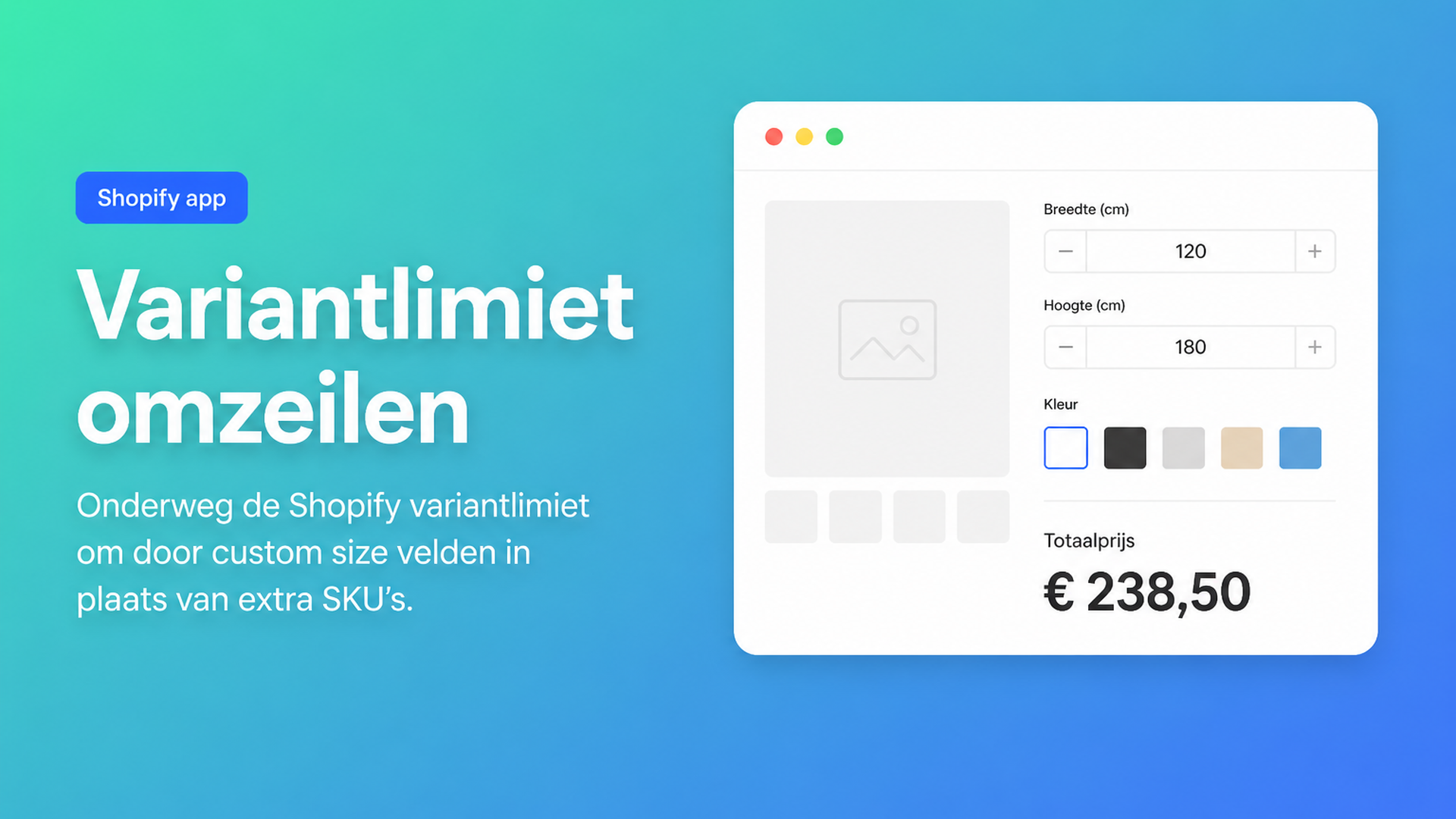 Shopify variantlimiet omzeilen lukt niet met 2048 SKU’s. De 3-optiegrens blijft. Zo voeg je maatwerkopties en live prijzen toe zonder extra varianten.