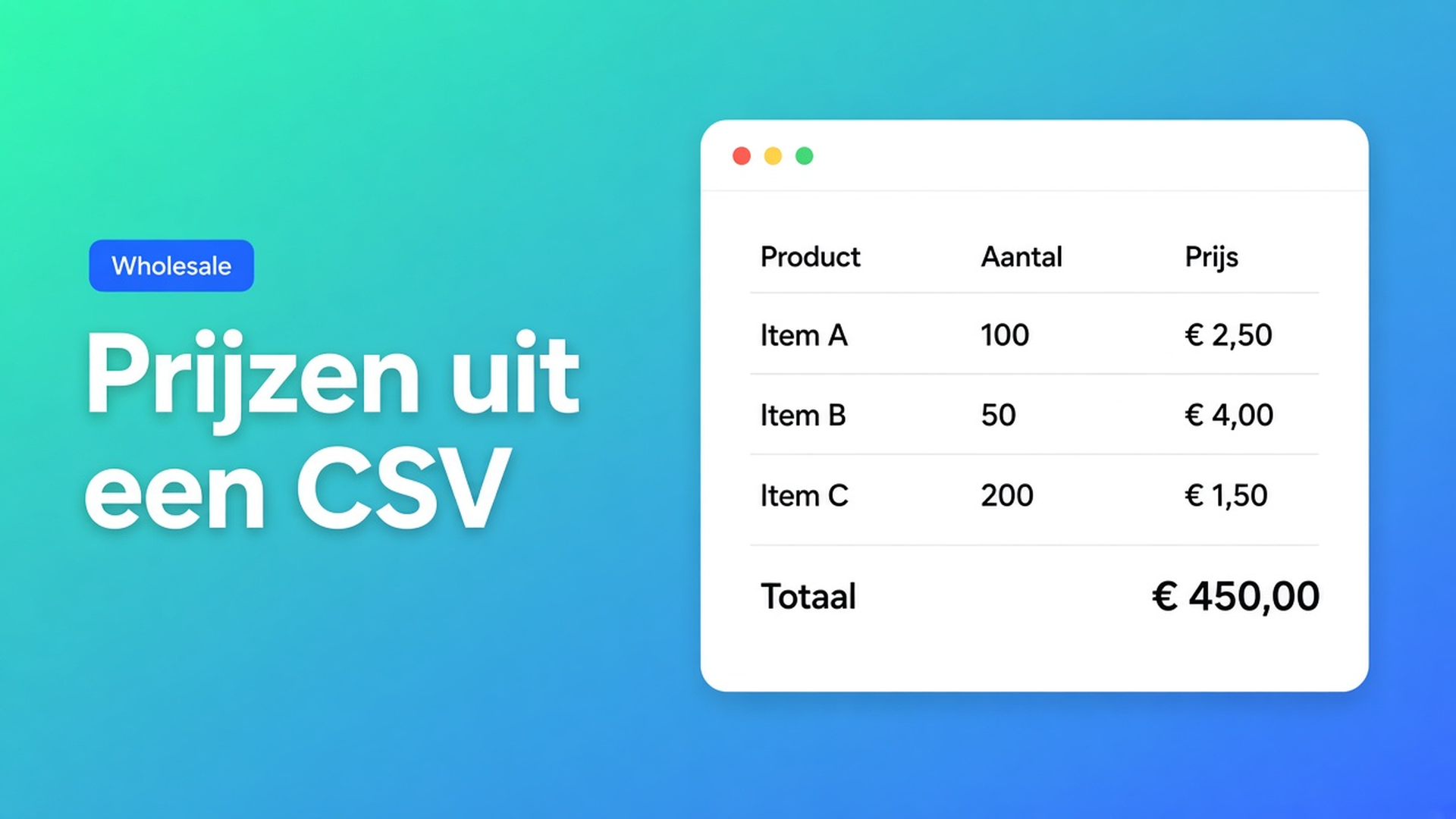Shopify B2B prijzen importeren: je CSV is een werkbestand, geen dump in Variant Price. Percentage of contractprijs in het bulkformulier.