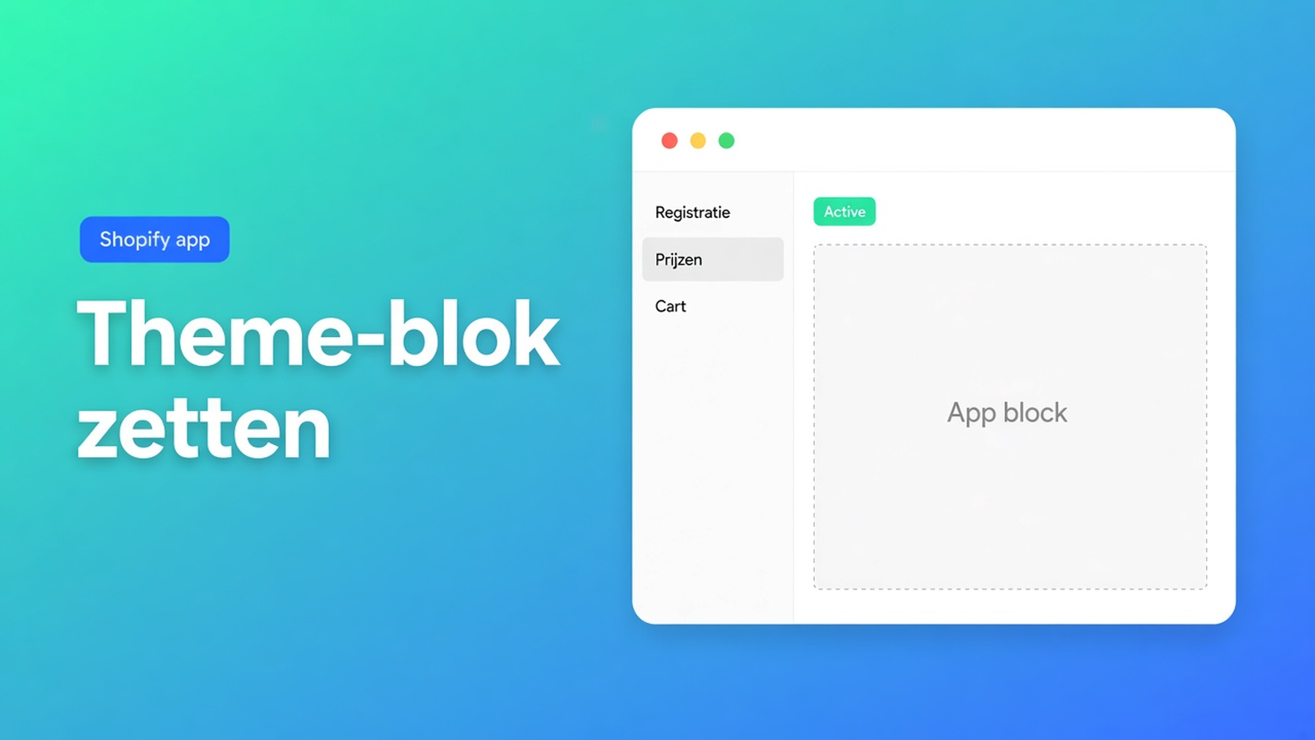Shopify B2B theme app blocks: Enable in de app is nog geen storefront. Embed voor prijzen, block op de juiste template voor registratie en bulk.