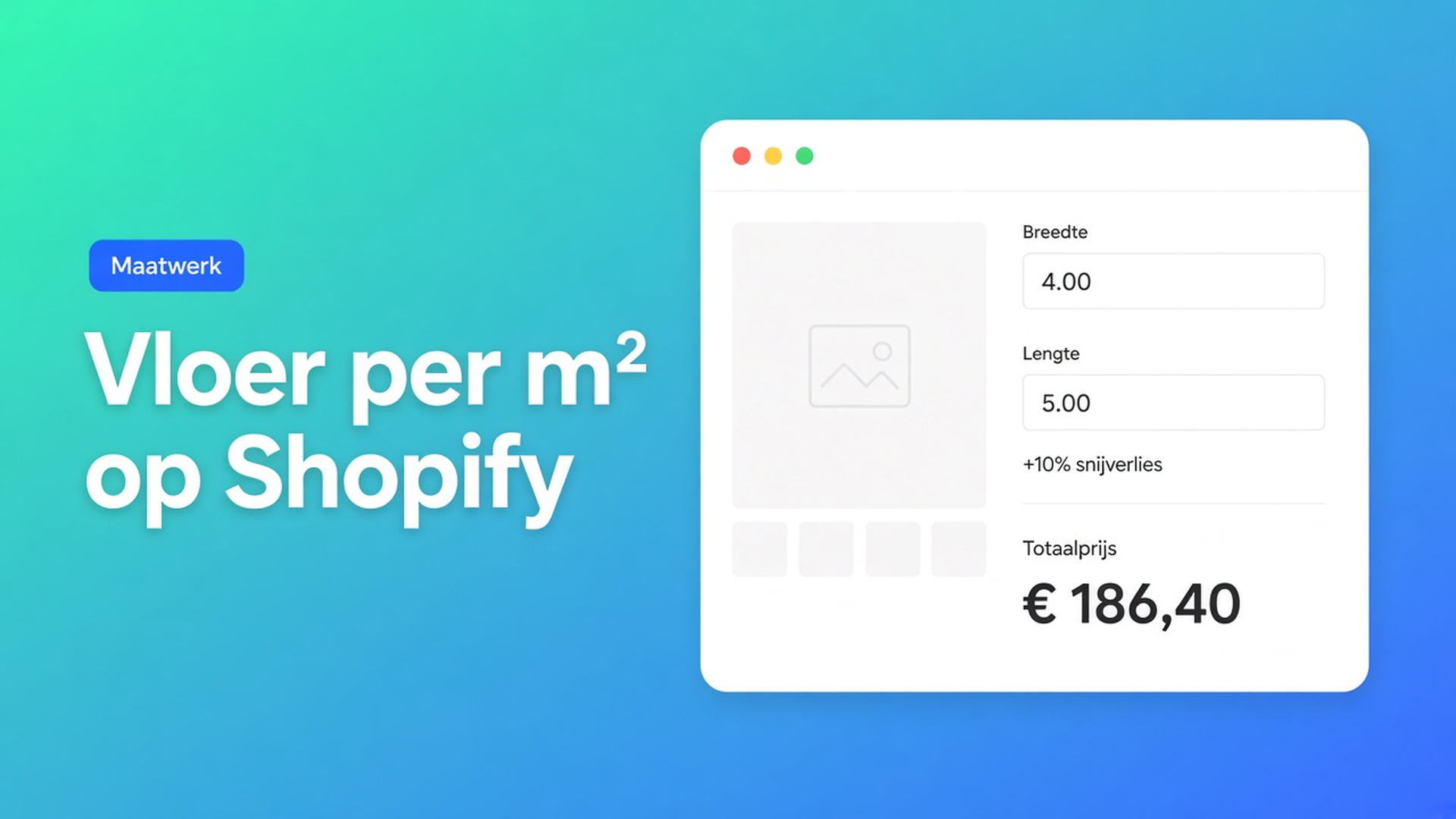 Vloerbedekking per m2 Shopify: laat klanten breedte en lengte invullen, tel snijverlies in de formule en reken live af zonder een variant per kamermaat.