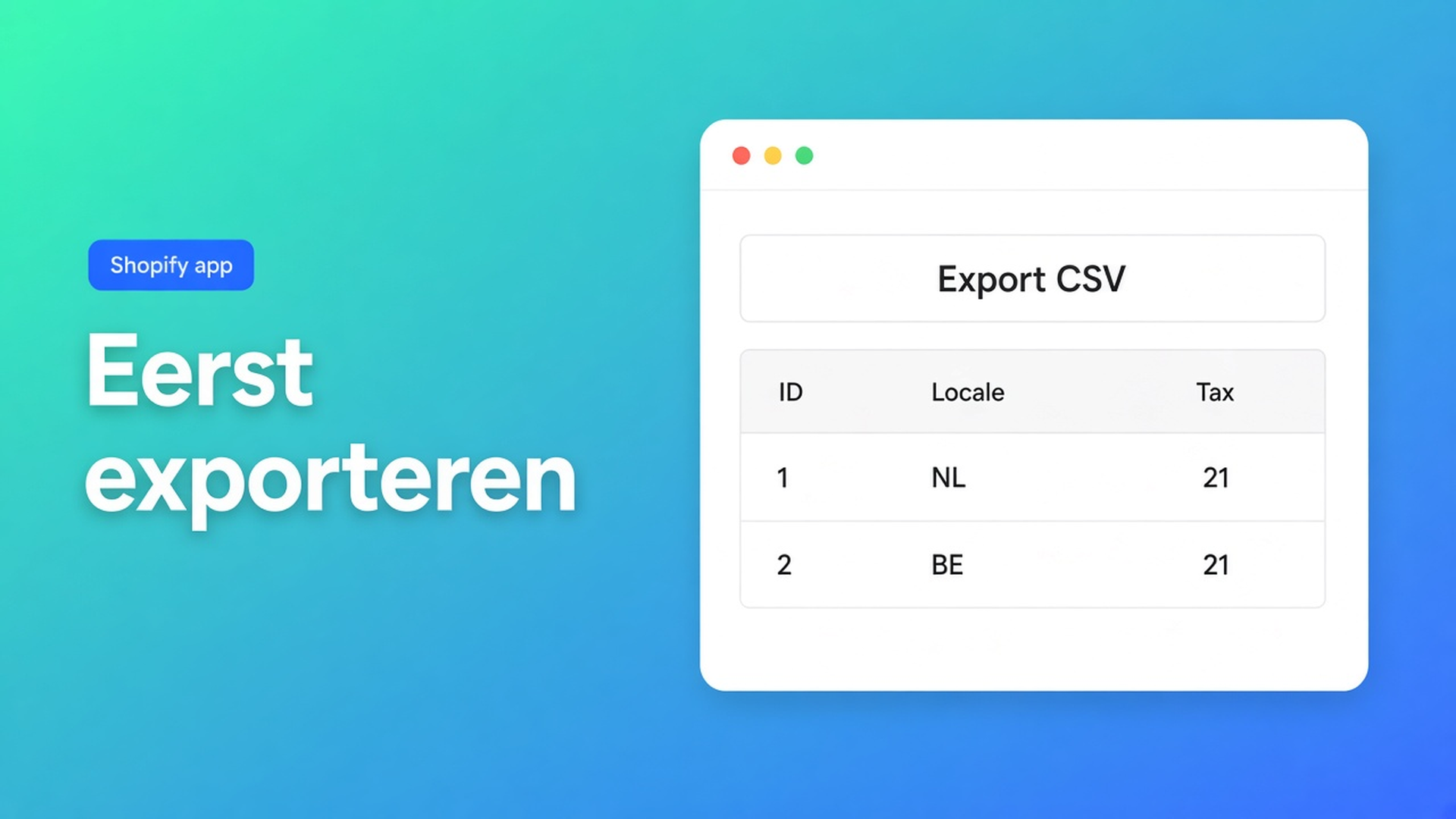 Shopify klanten exporteren voor bulk edit: CSV als vangnet, daarna locale of tax exempt in de spreadsheet. 50.000-limiet, tab open, lege cellen wissen niet.