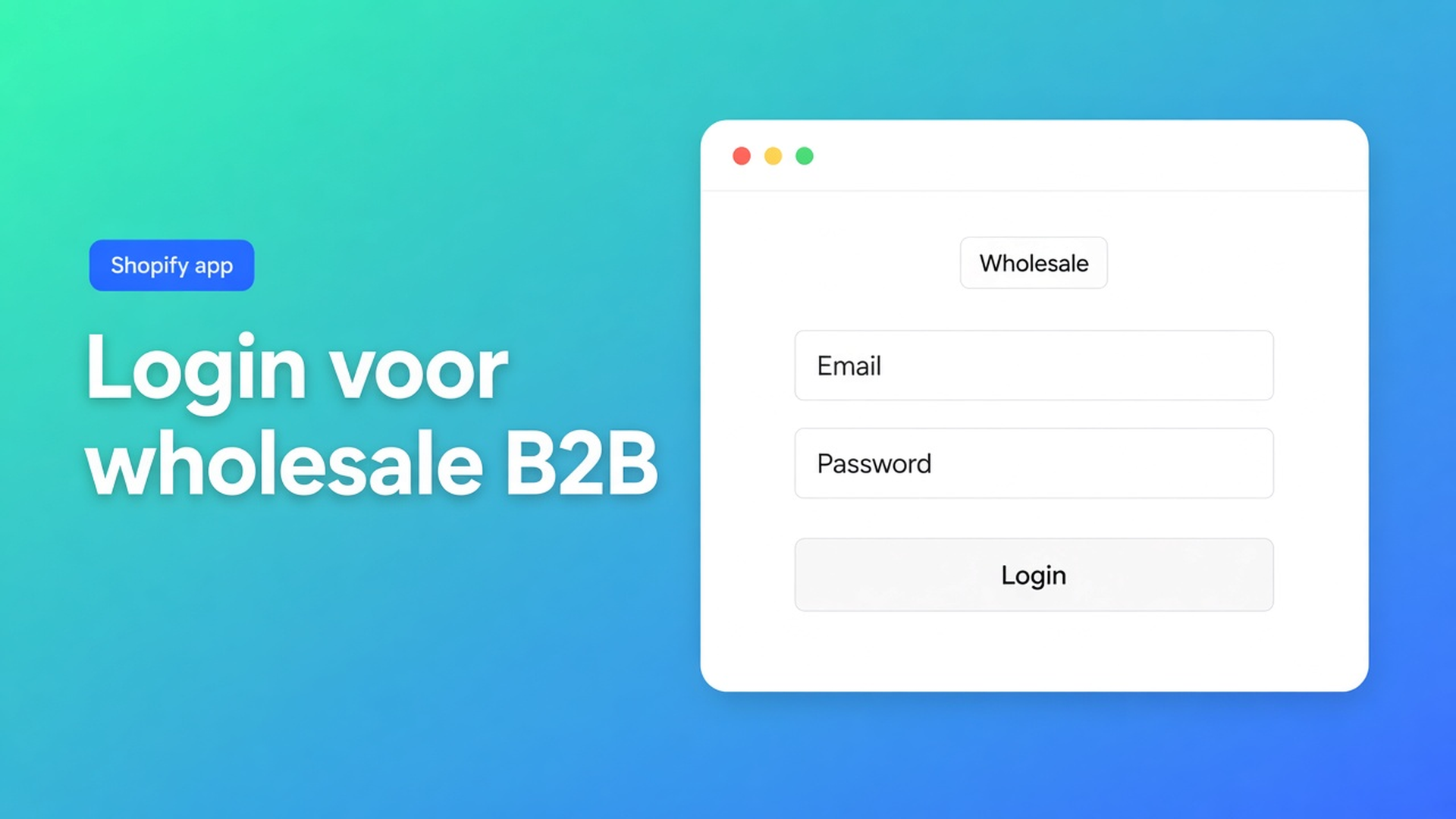 Shopify B2B login wholesale: gasten zien retail. Na login + tag opent het bulkformulier met groeptarieven — niet de gewone productpagina.