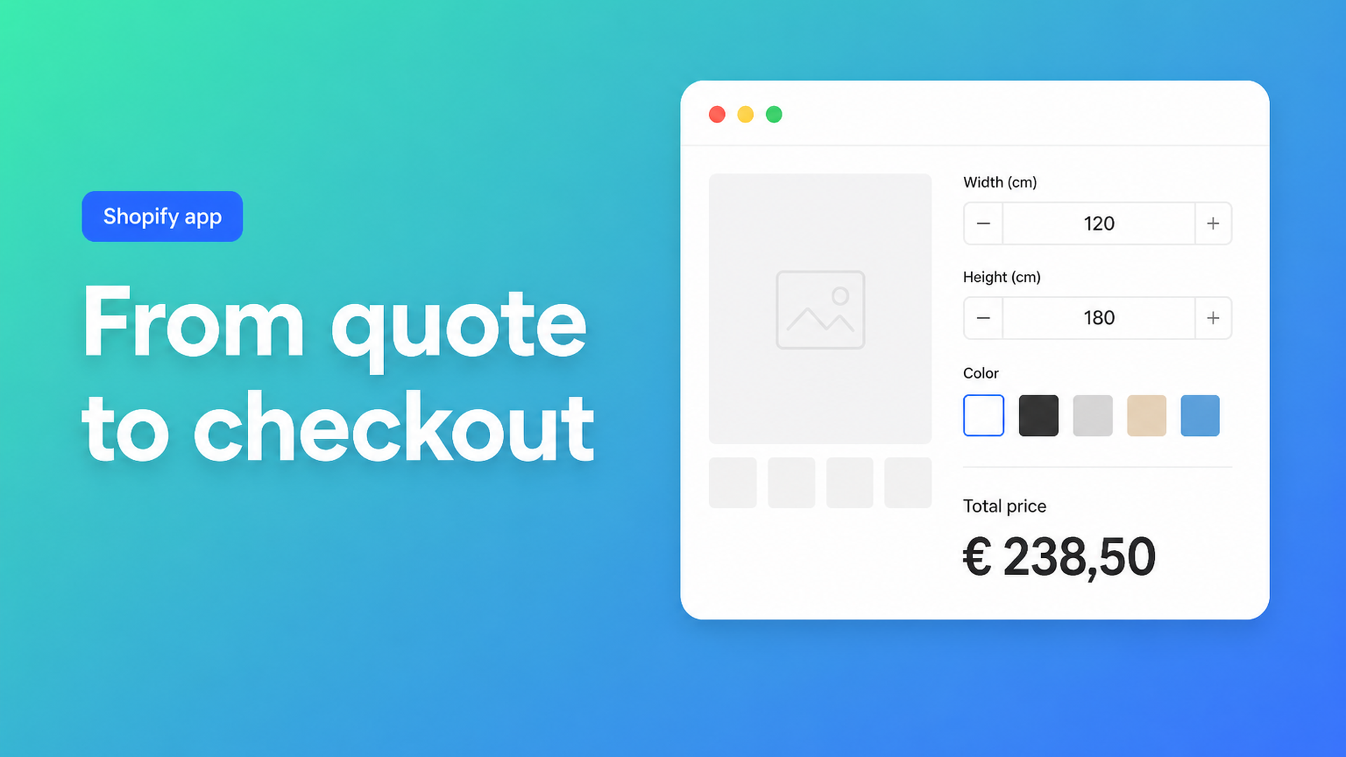 Replace Shopify quotes with a price calculator: show a live total and let customers check out, without inbox delays or extra variants.