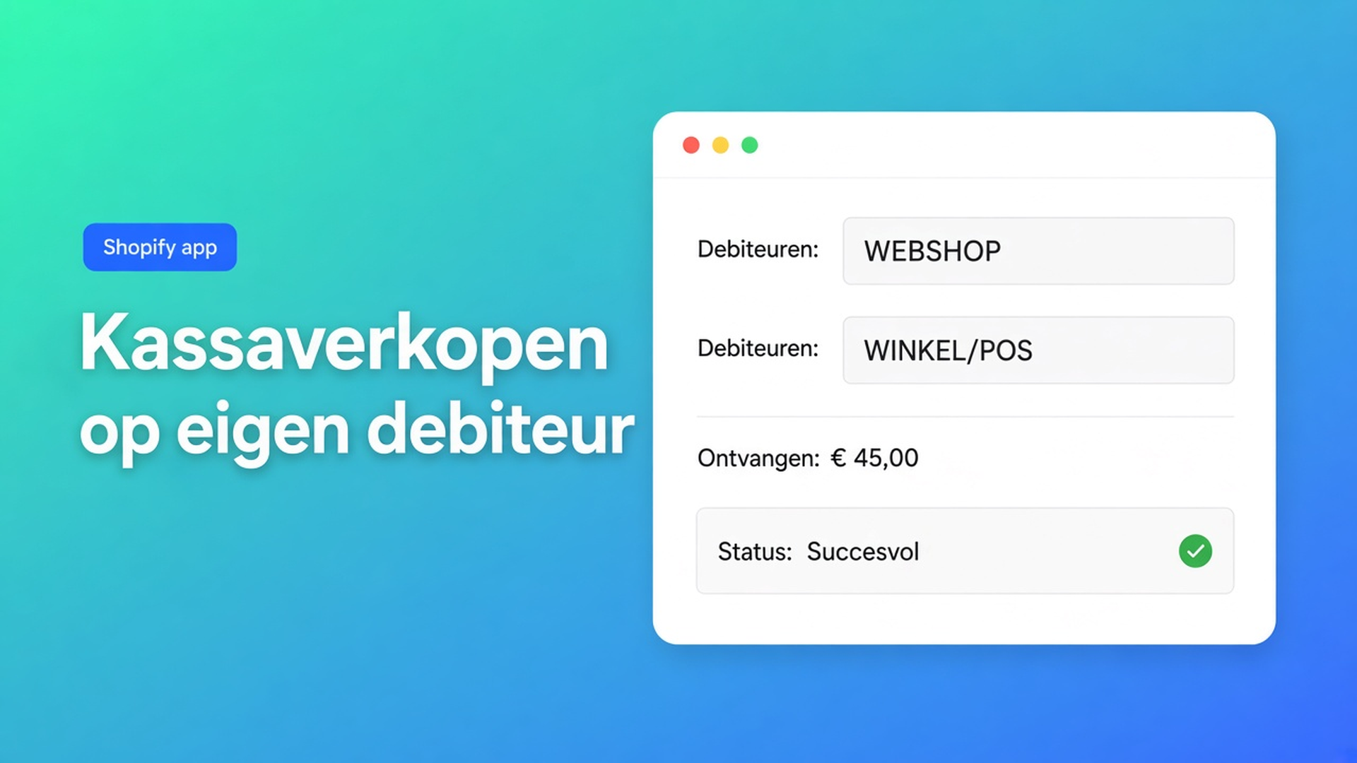 Shopify POS e-Boekhouden: boek kassabonnen op een POS-debiteur, los van weborders. Voorkom mutatiefouten zonder factuuradres.