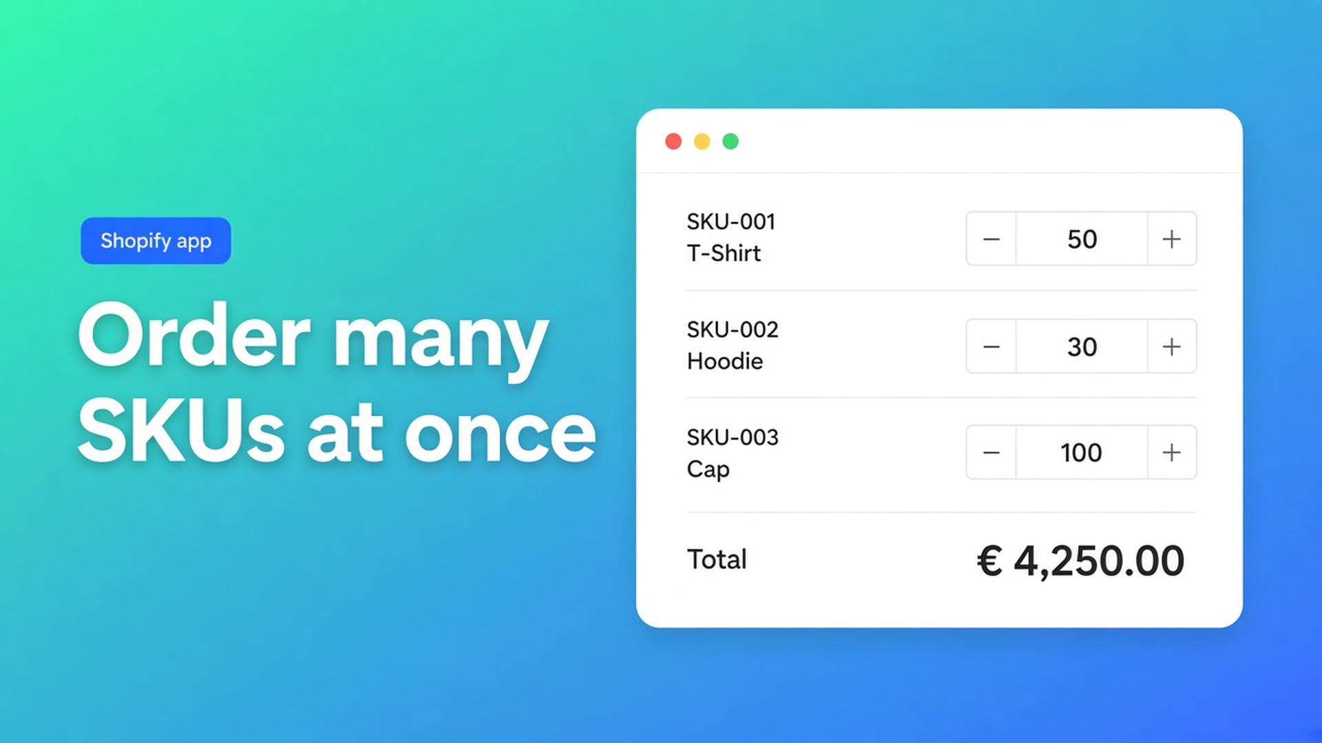 A Shopify bulk order form lets wholesale buyers enter quantities per SKU and add them to cart in one action — not one product page at a time.
