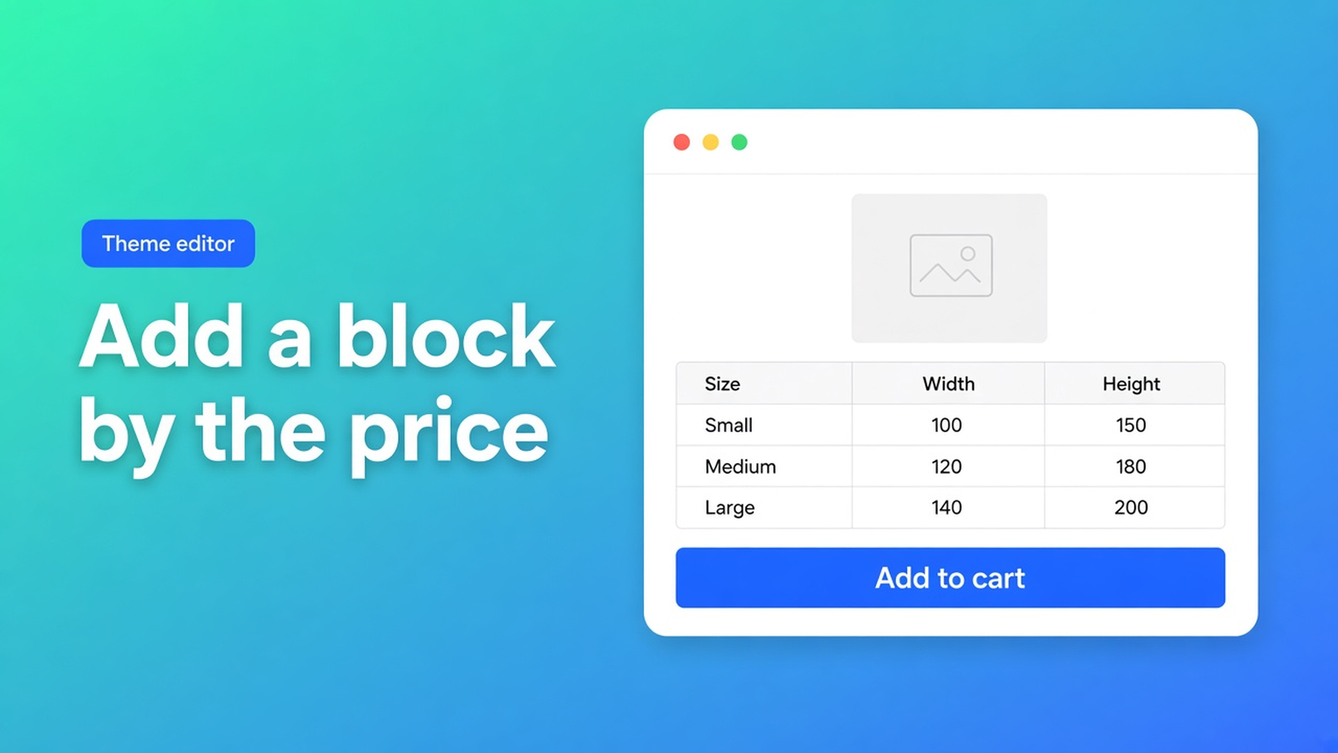 Shopify table theme app block: drop Size chart, Specs, Compare, Tabbed, or Us vs Them in the theme editor. Specs never auto-inject.