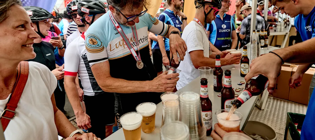 Nach dem Finish ist vor dem Feiern
