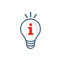 Glühbirne mit Info-Symbol