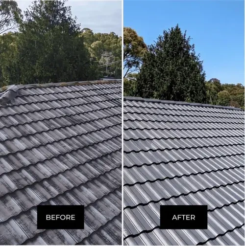 Roof restoration before and after — Melbourne