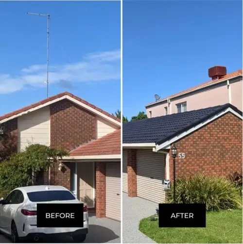 Roof restoration before and after — Melbourne