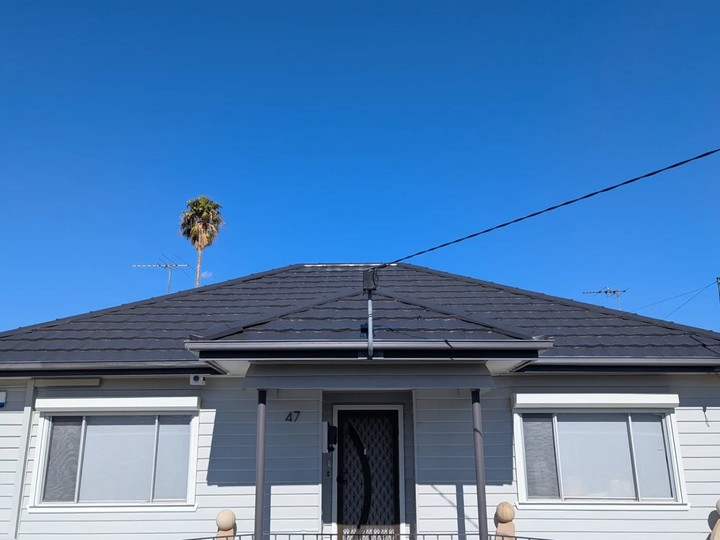 Melbourne tile roof after restoration, recoated and watertight