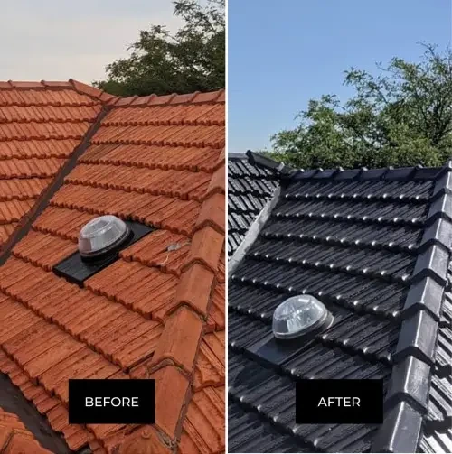 Roof restoration before and after — Melbourne