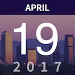 April 19, 2017 date graphic over the Denver skyline