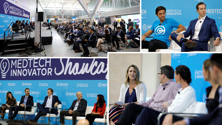 Collage of MedTech Innovator Showcase panels at The MedTech Conference 2019