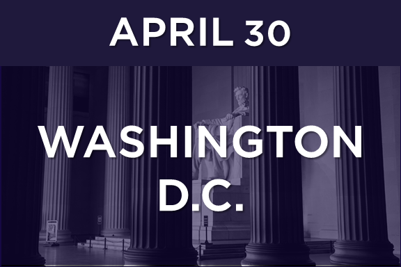MedTech Innovator Washington, D.C. event banner, April 30, over the Lincoln Memorial