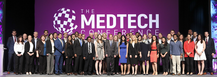 MedTech Innovator 2017 class photo on stage at The MedTech Conference