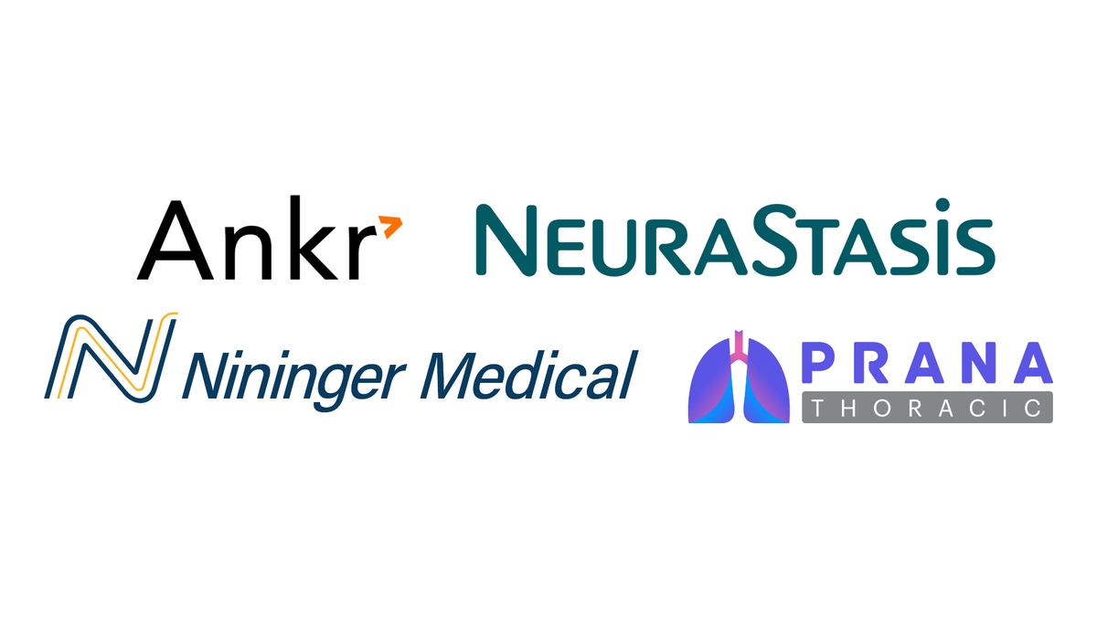 Ankr Health, NeuraStasis, Nininger Medical and Prana Surgical logos