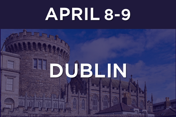 MedTech Innovator Dublin event banner, April 8-9, over Dublin Castle