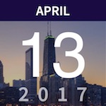 April 13, 2017 date graphic over the Chicago skyline