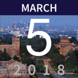 March 5, 2018 date graphic over the Los Angeles skyline