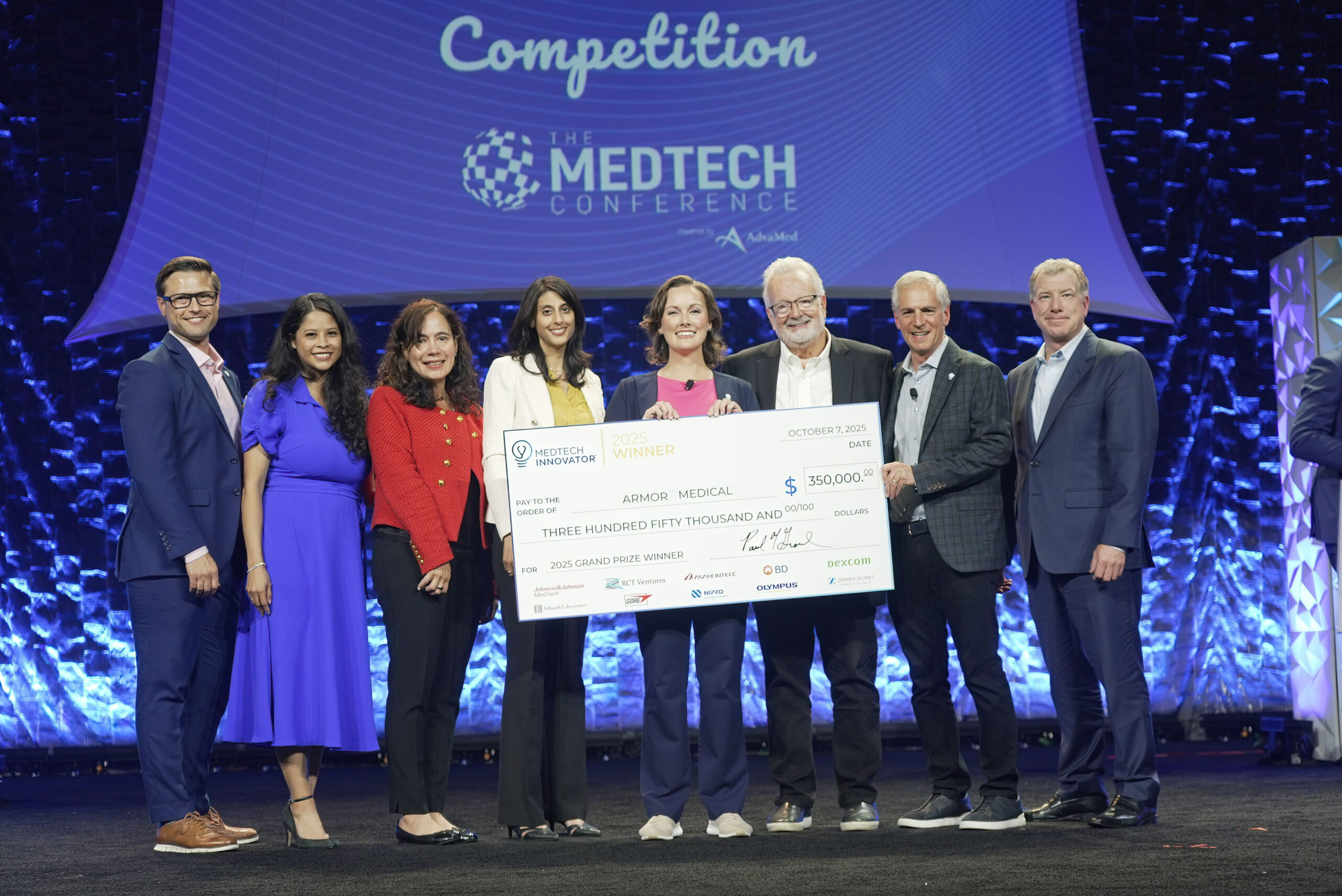 armor medical 2025 grand prize winner with check