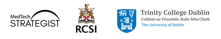 Logos of The MedTech Strategist, RCSI and Trinity College Dublin