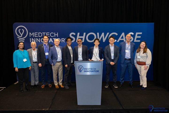 MedTech Innovator cohort founders on the Showcase stage at the 31st Wilson Sonsini Medical Device Conference