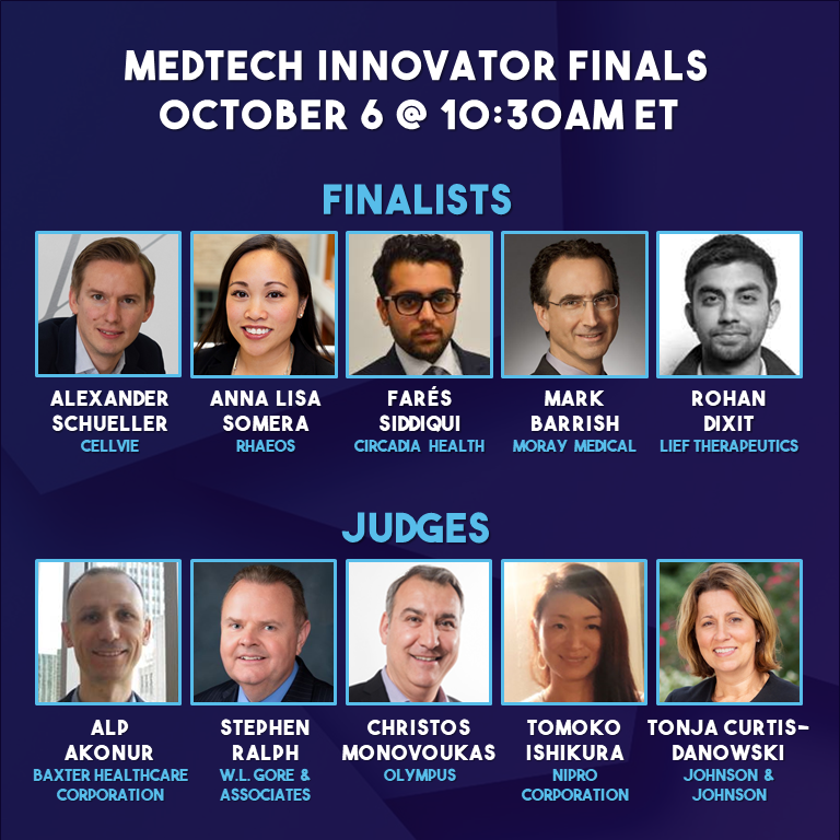 MedTech Innovator 2020 Finals finalists and judges