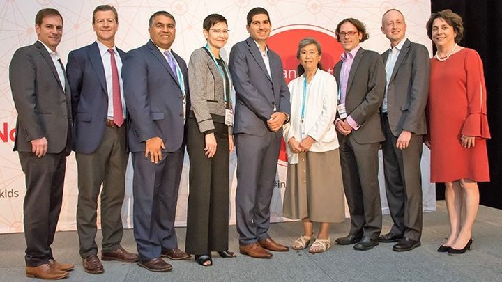 2019 pitch competition winners and organizers posing on stage
