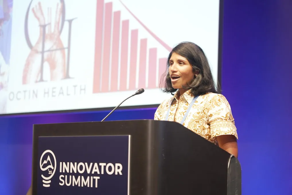 Meghana Helder of Octin Health presenting at the 2025 Innovator Summit