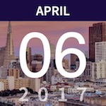San Francisco skyline with date April 6, 2017