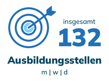Infografik: Zielscheibe, insgesamt 132 Ausbildungsstellen